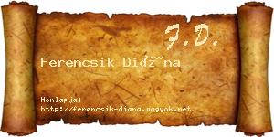 Ferencsik Diána névjegykártya